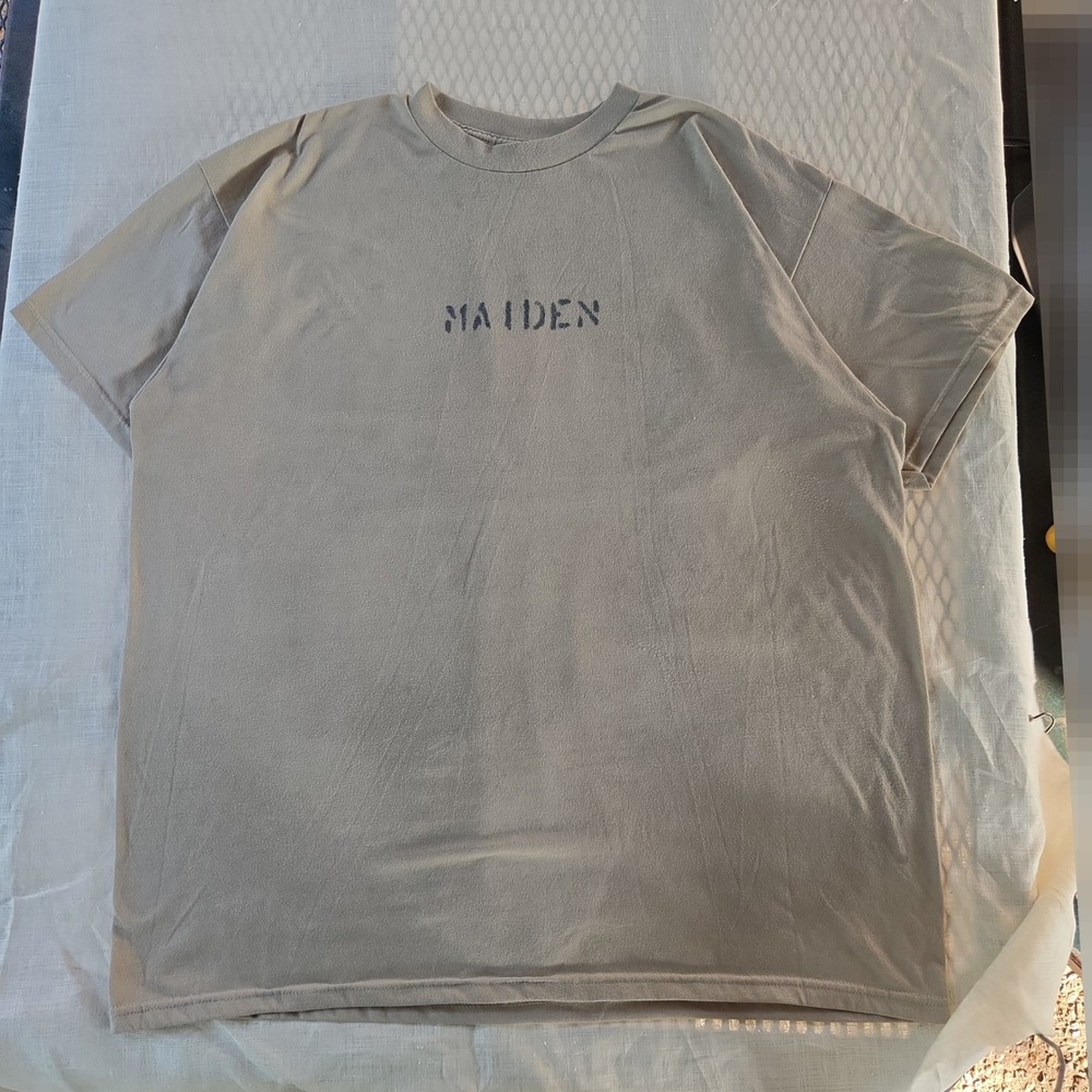 MAIDEN Military Tactical Stencil T-Shirt DSCP Men's 2XL Moisture Wicking Tan USA